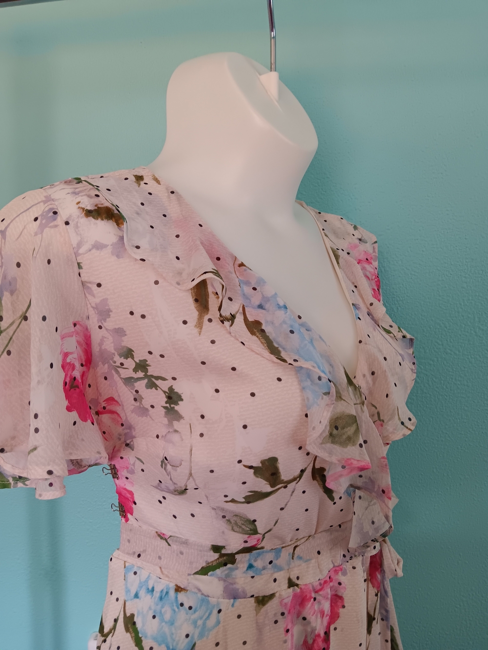 Lane Bryant Plus Size 24 (3x) Floral Ruffle Wrap Dress